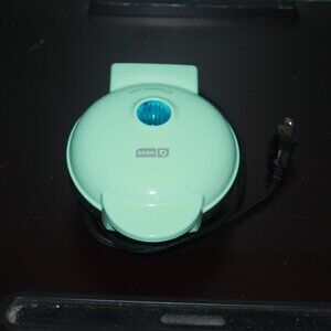 DASH Aqua 4" Nonstick Mini Waffle Maker